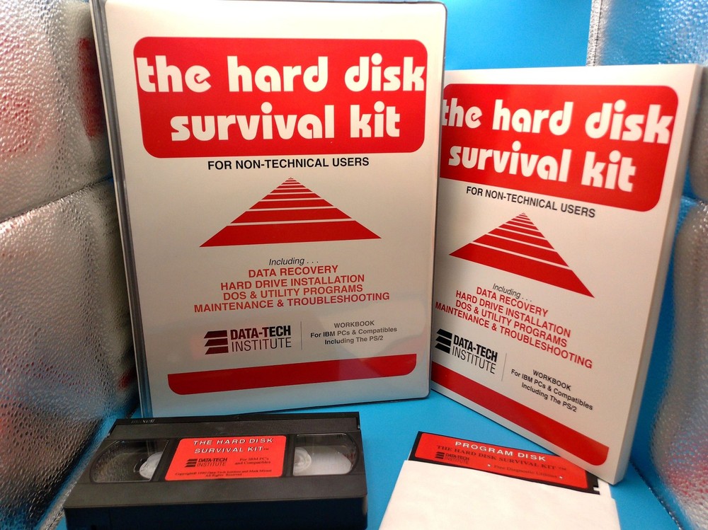 Data-Tech Institute The Hard Disk Survival Kit Workbook VHS Program Disk 1990