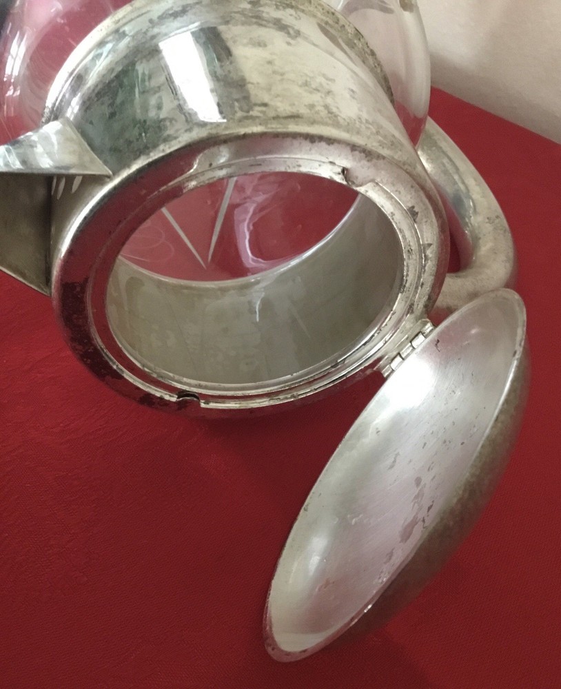Vintage Glass Silver Plated Pitcher