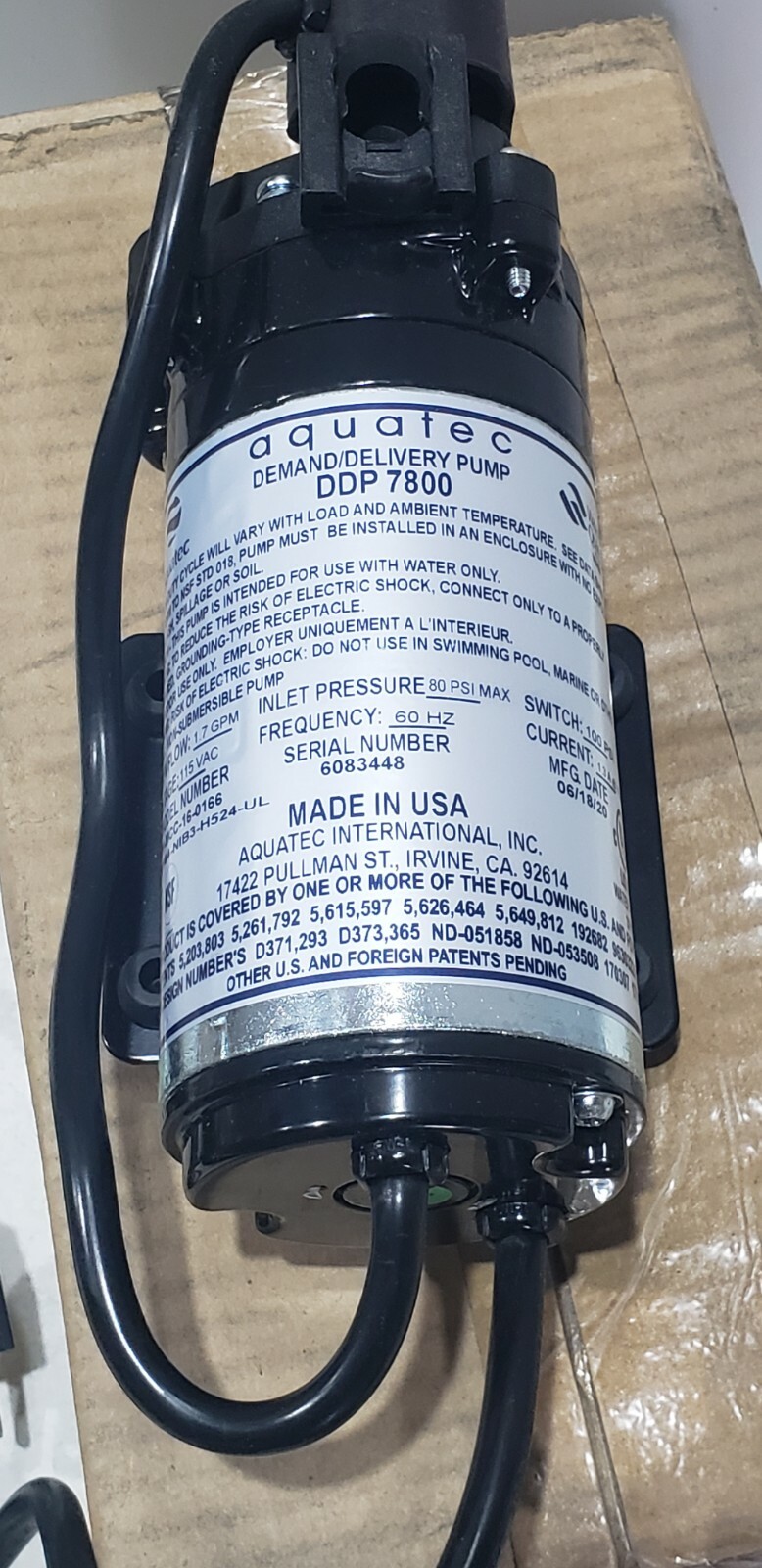 Welbilt Aquatech 16-0166 Pump Diaphragm 115 V Mtr 60 Hz - Genuine DDP7800 Lancer