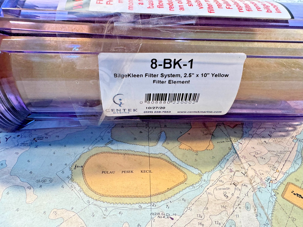 Centek Bilgekleen Filter System 8BK1, 2.5" x 10" Yellow Filter Element