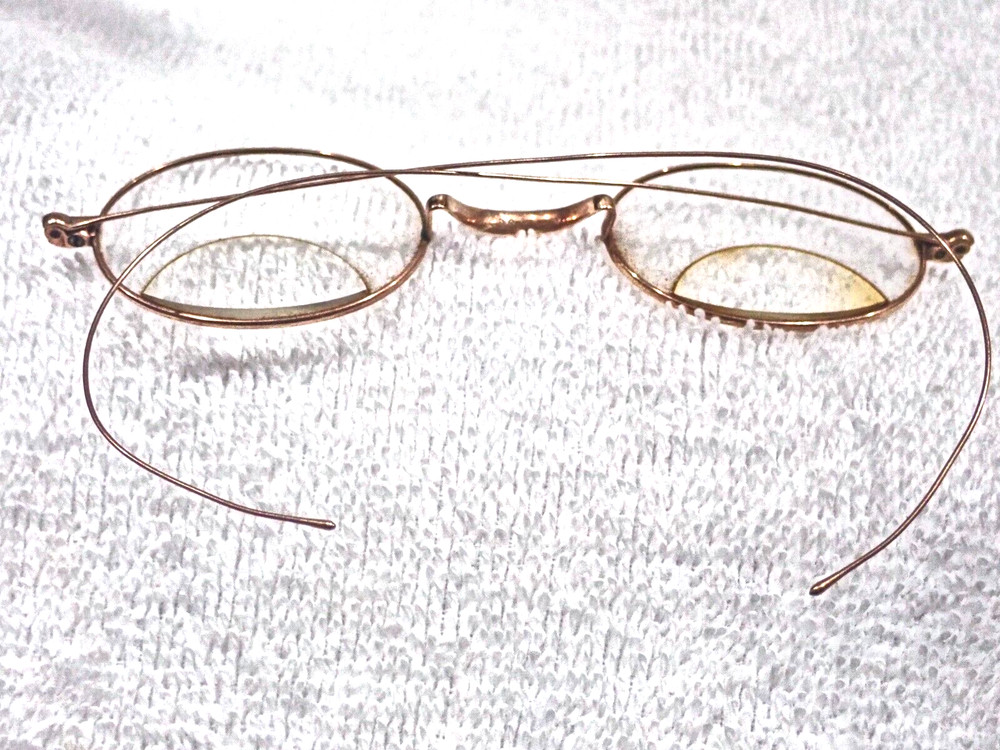 10K SOLID GOLD AMERICAN OPTICAL 1900 FRAME WITH PASTE-ON WAFER BIFOCALS!