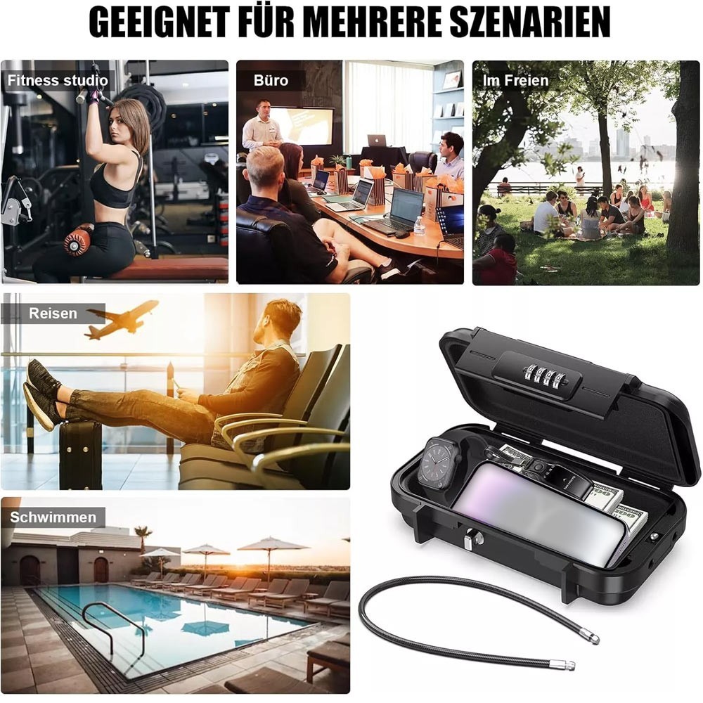 Safe Box Combination Security Case Travel Lockbox with Code Waterproof Portable