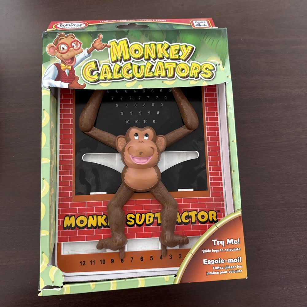 Popular Playthings Monkey Calculator Subtractor Chart Toy Educational Math Gift