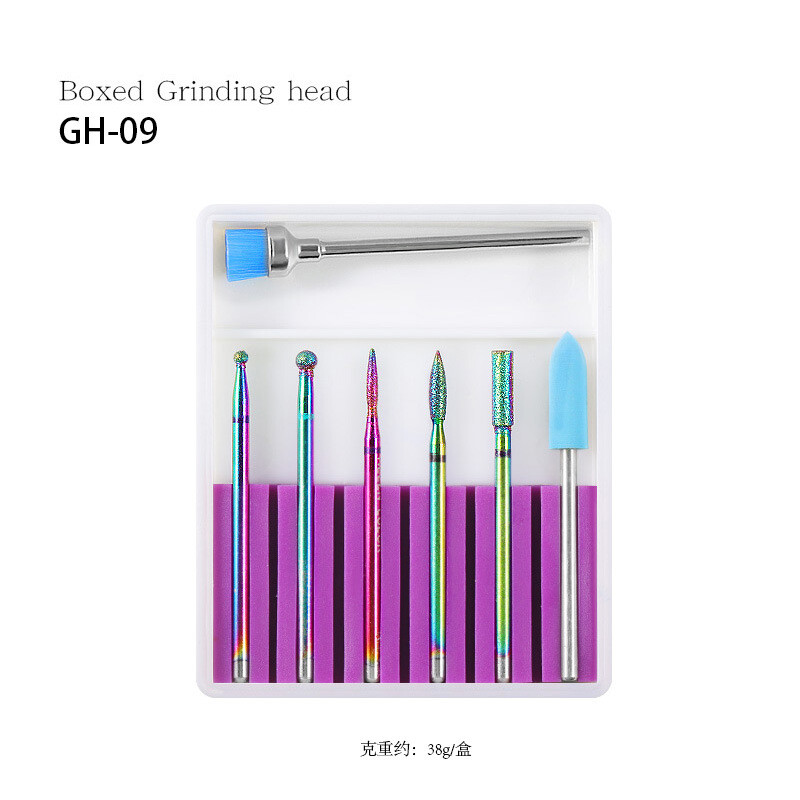 7Pcs Ceramic Diamond Nail Drill Bits File Set for Electric Manicure Machine Tool