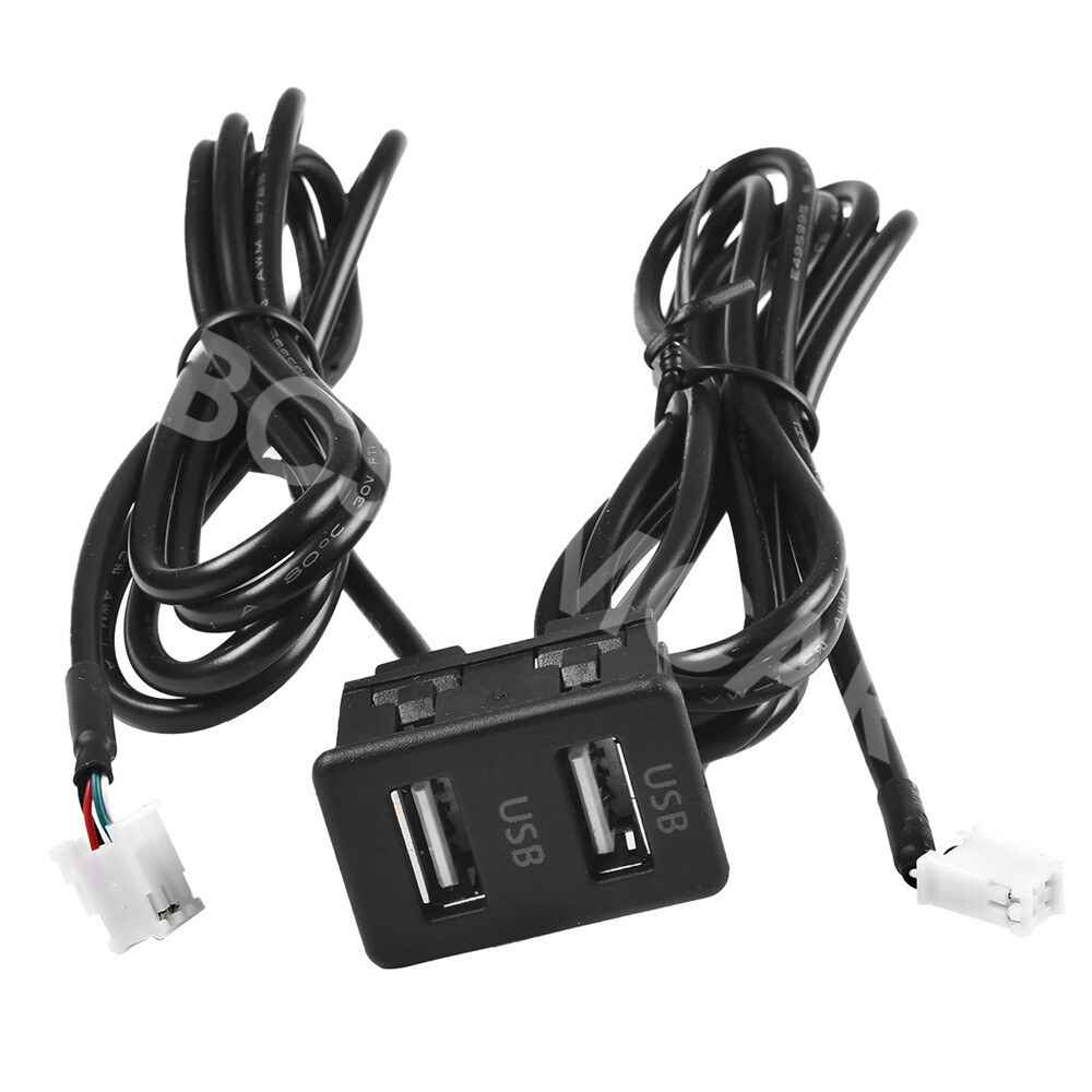 Car Android Navigation Dual USB Port Panel Interface Extension Cable Adapter