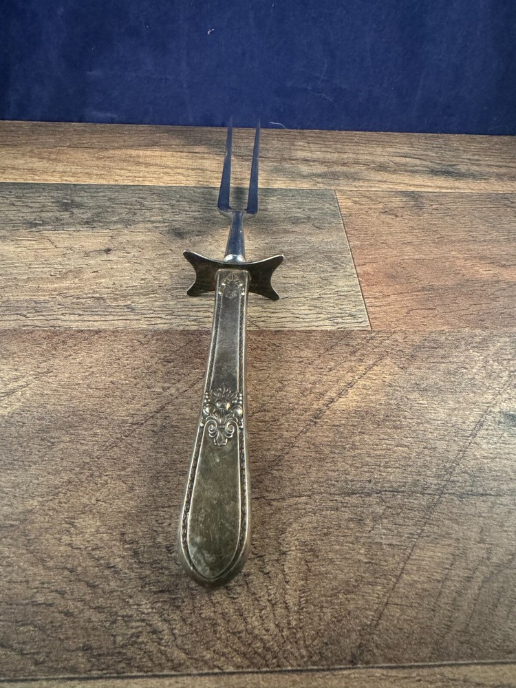 Silverplated Meat Fork Adoration Pattern Unknown Maker