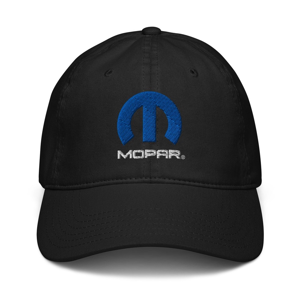 Mopar Embroidered Logo (Blue) Adjustable Baseball Hat One Size Black