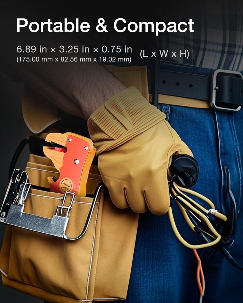 VCELINK Automatic Wire Stripper & Cutter – Professional Orange 14-24 AWG Tool