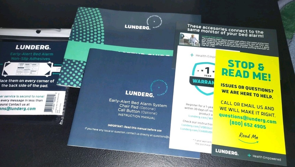 LUNDERG Early Alert Bed Alarm System For Elderly Wireless Sensor Pad READ!