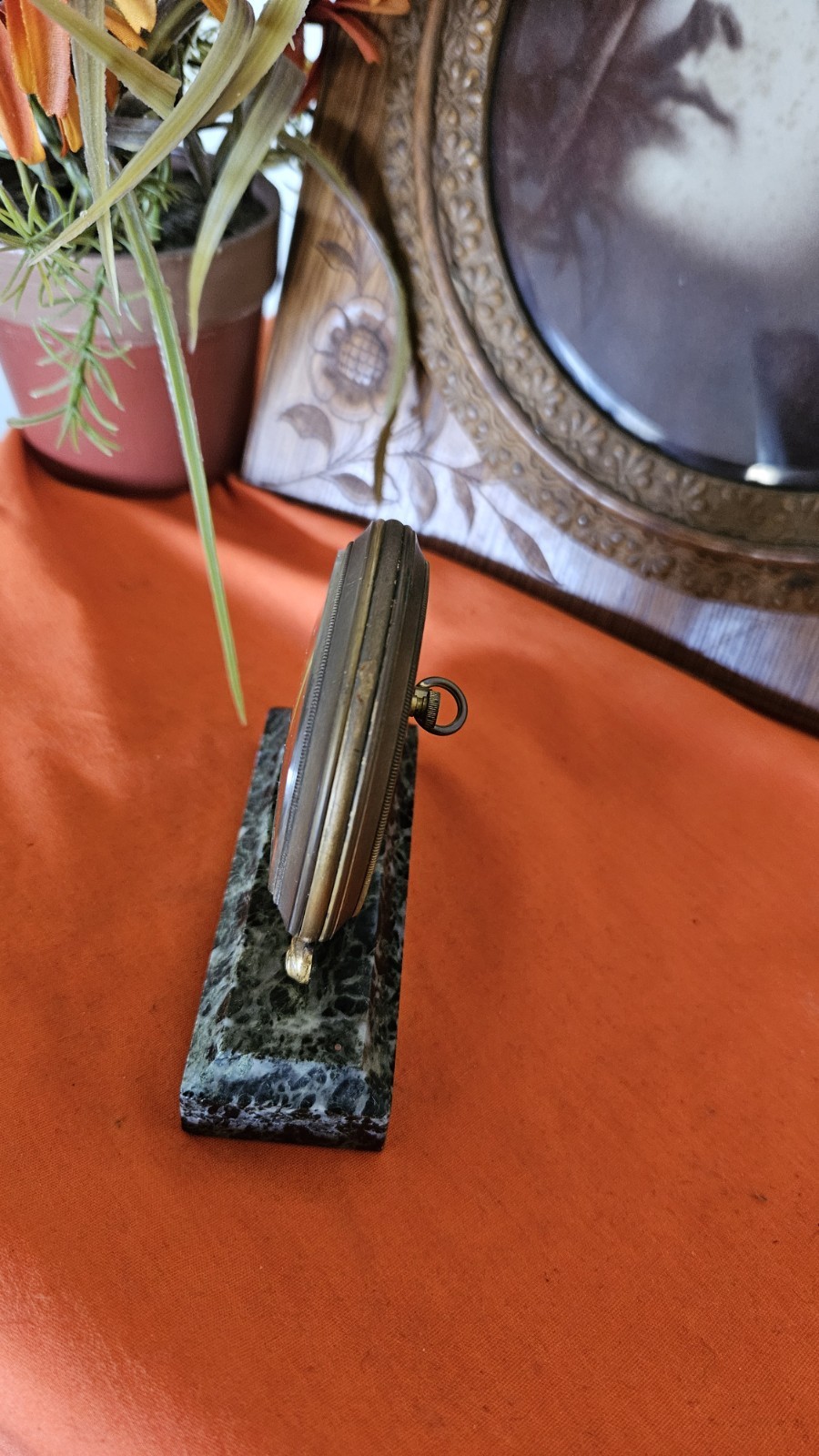 Vintage Swiss Desk Clock Animated Hand Painted, Working, Le Petit Ferguson.