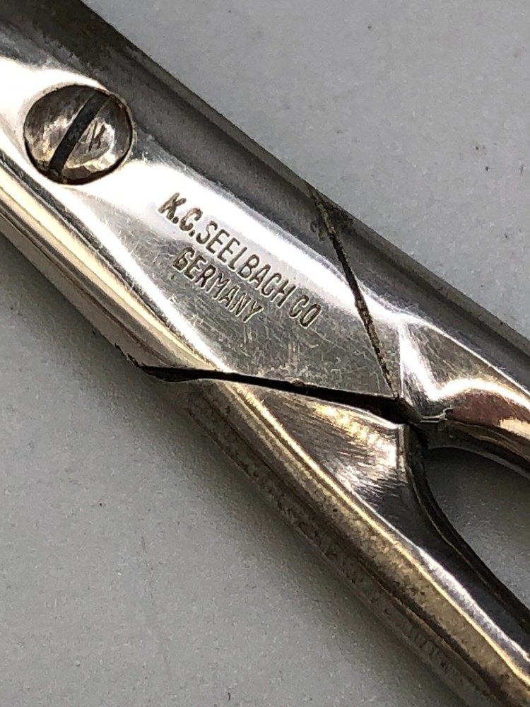 Vintage Sterling Silver handle Grape Scissors 6.75"