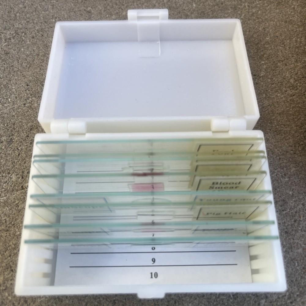 Am Scope Microscope With Case Of Starter Slides