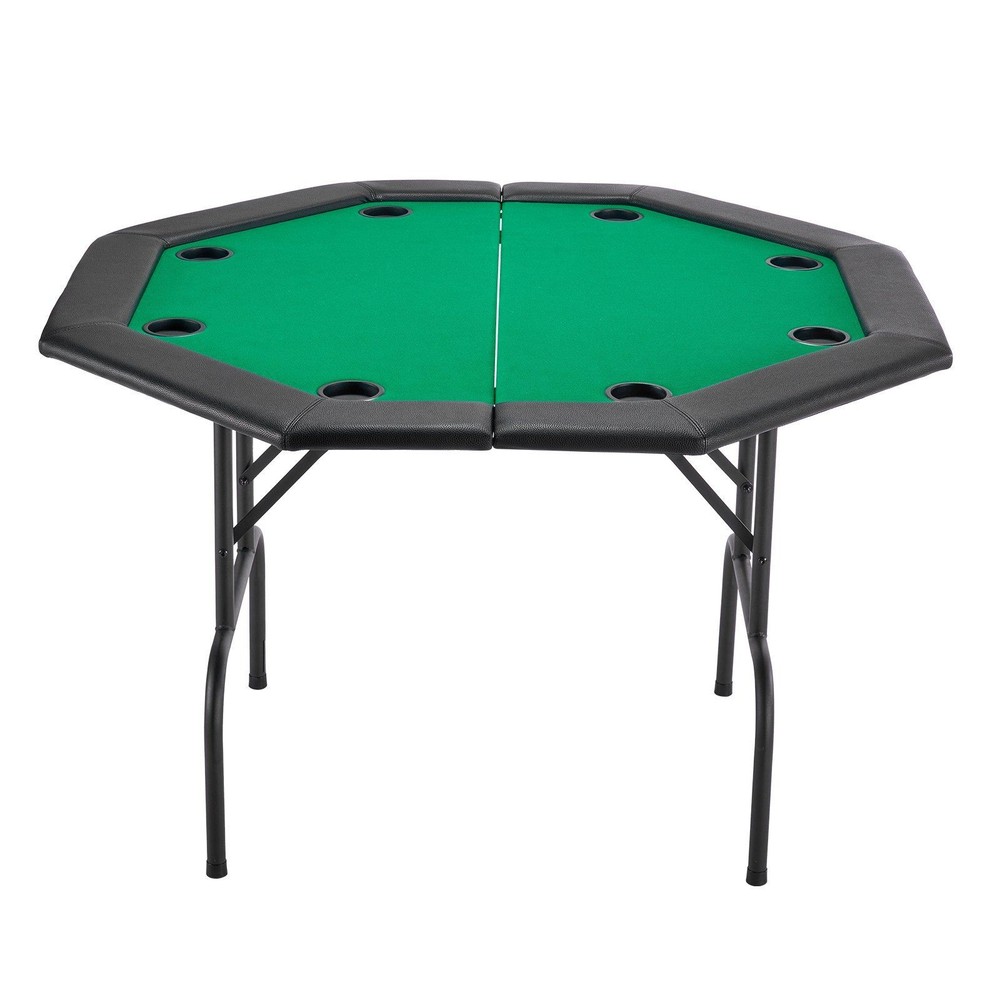 Space-Saving 48in Octagonal Foldable Table for 8-Player Poker Fun