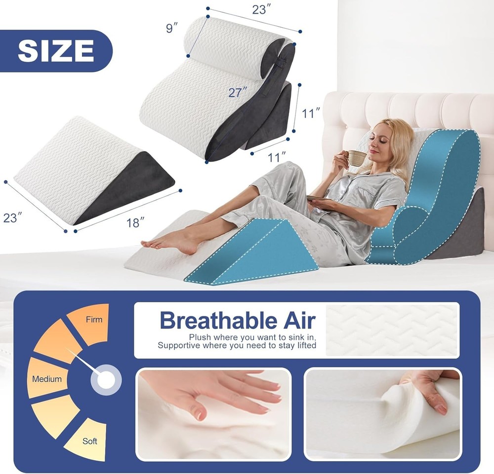 Orthopedic Bed Wedge Pillow Set, 4PCS