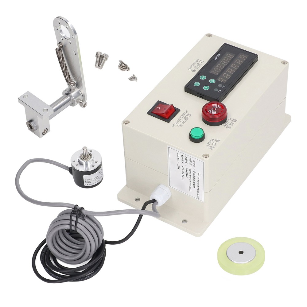 Digital Yard Counter With Spring Bracket 6Digits Roller Cable Wheel Length Meter