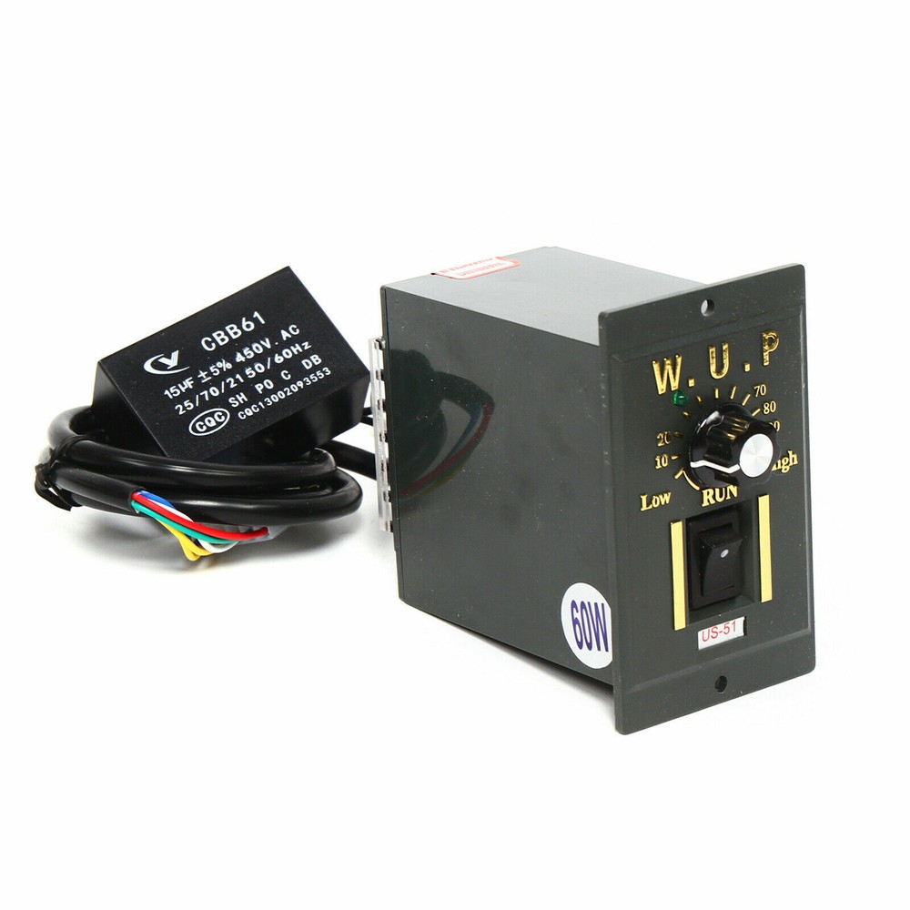 110V 60W AC Gear Motor Electric Variable Speed Controller Single-phase 1:10（10k）