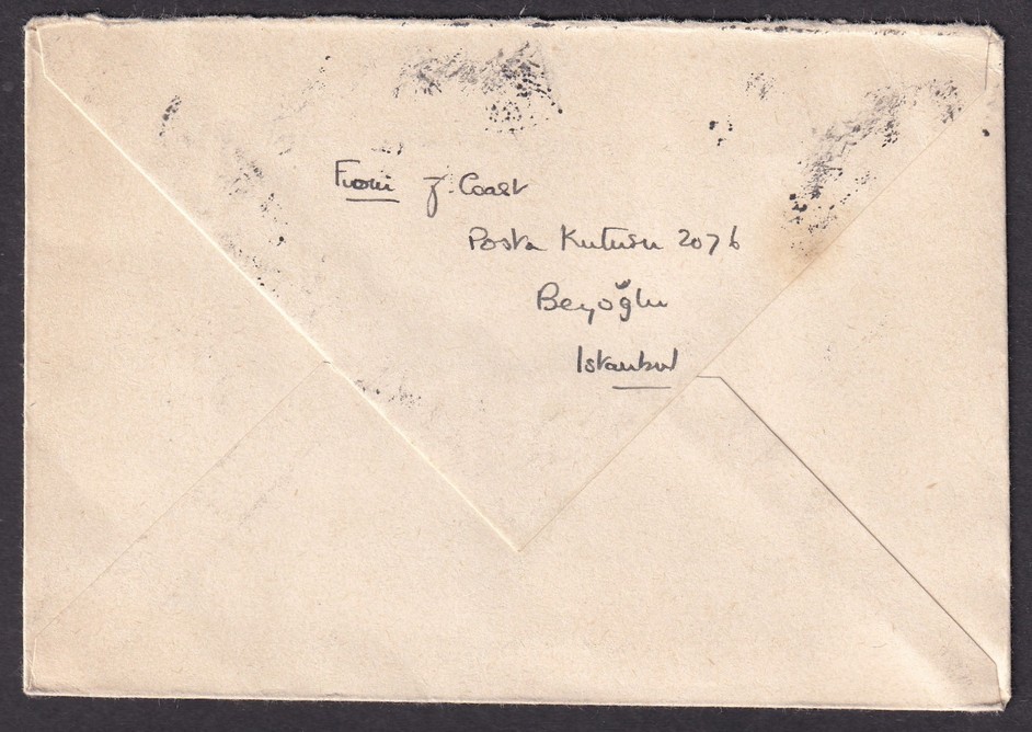 Turkey 1950 cover to Wales