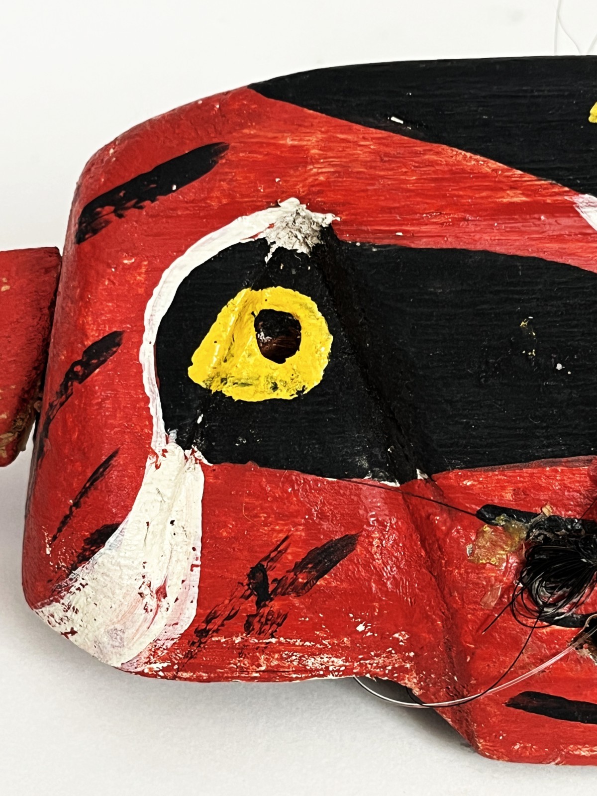 MAYO PASCOLA YAQUI FOLK ART ETHNOGRAPHIC CARVED WOOD OWL BIRD DANCE MASK SONORA