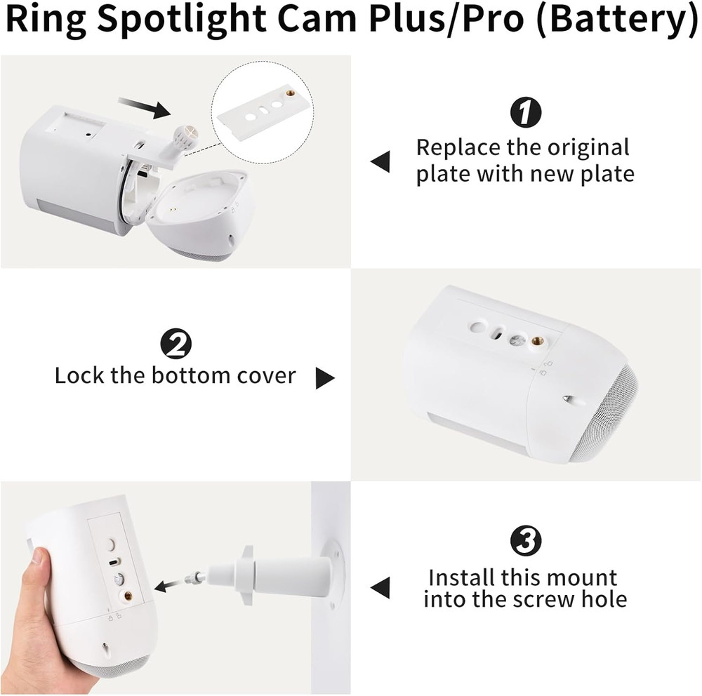 Adjustable Wall Mount for Spotlight Cam Plus/Pro (Battery), 360°Degree Adjustabl
