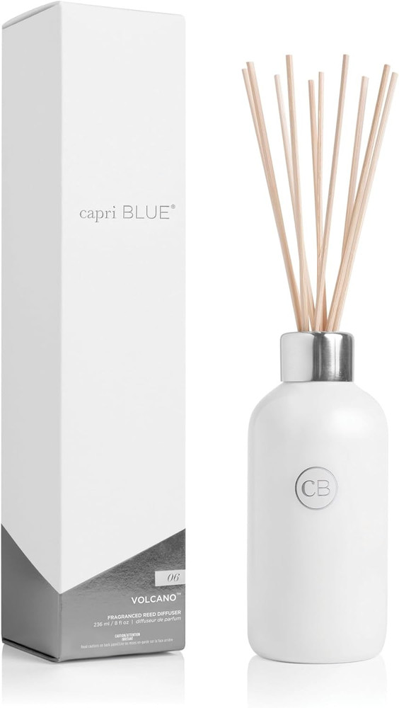 Volcano Reed Diffuser Set - Includes Reed Diffuser Sticks, Fragrance Oil, and Gl