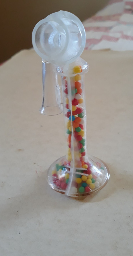 Vtg Figural Candy Container - Old Telephone with Candy Inside