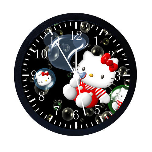 Hello Kitty Black Frame Wall Clock W06