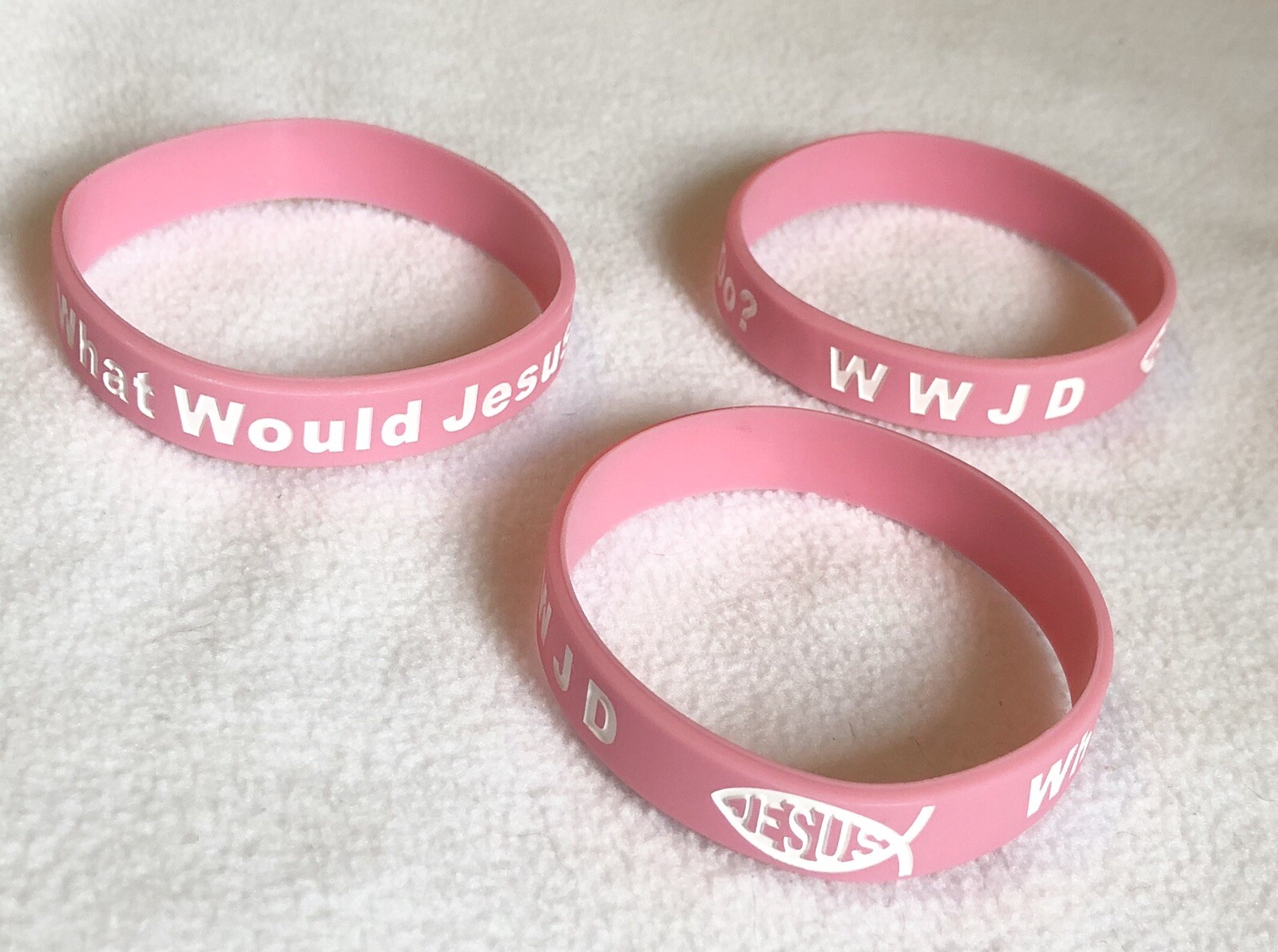 WWJD Wristband Silicone Rubber Bracelet What Would Jesus Do