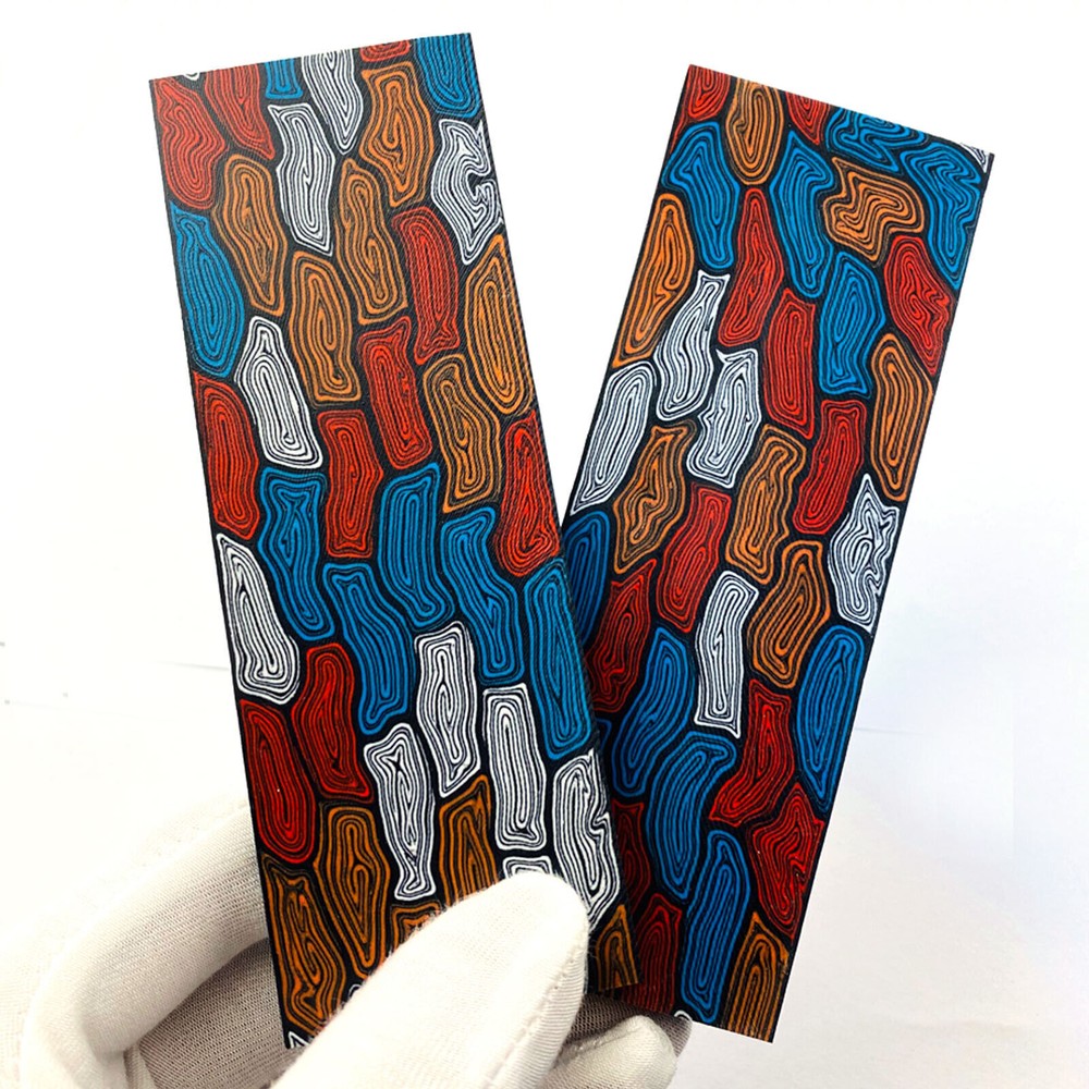 1/2X G10 Damascus Turtle Shell Pattern Knife Material Handle Scale Blanks Supply