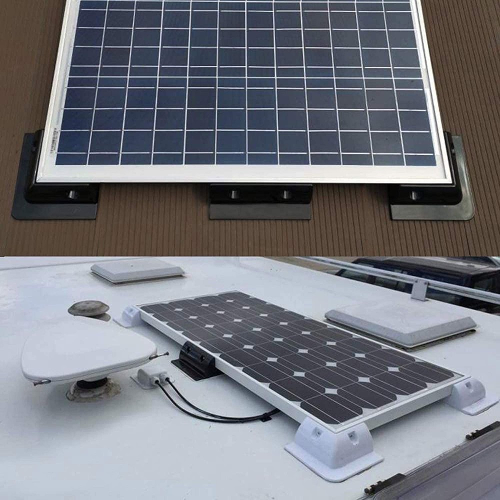 7 Pieces ABS Solar Panel Mounting Brackets,Solar Drill Free Corner Bracket fo...