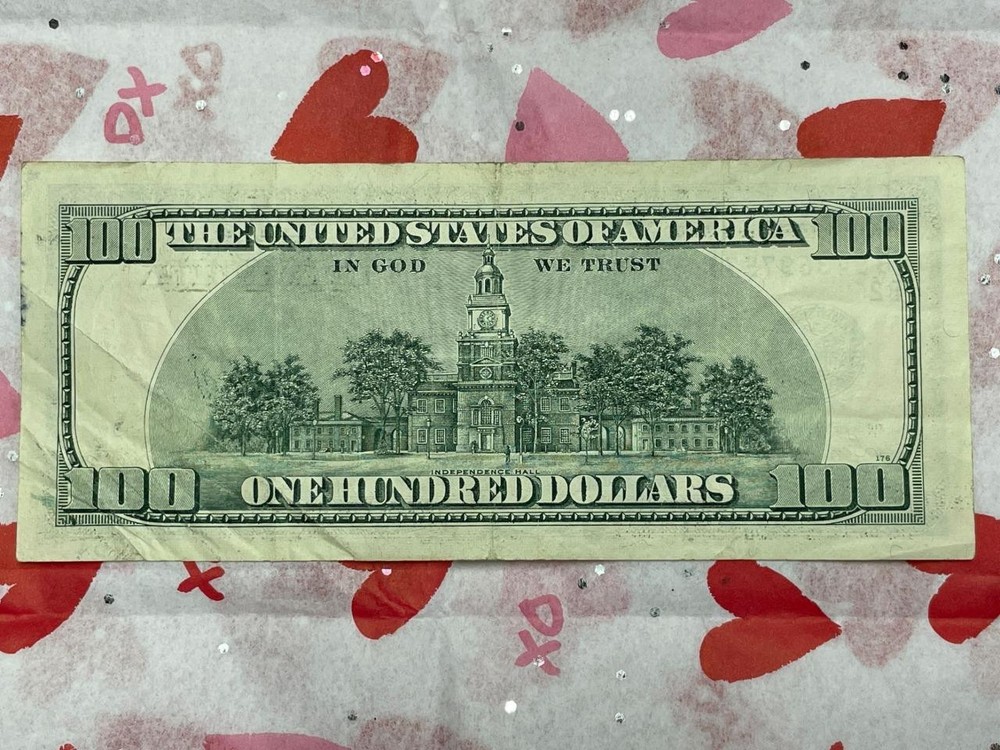 1996 $100 *SERIAL NUMBER INTERIOR FOLD ERROR* Circulated Withrow Rubin