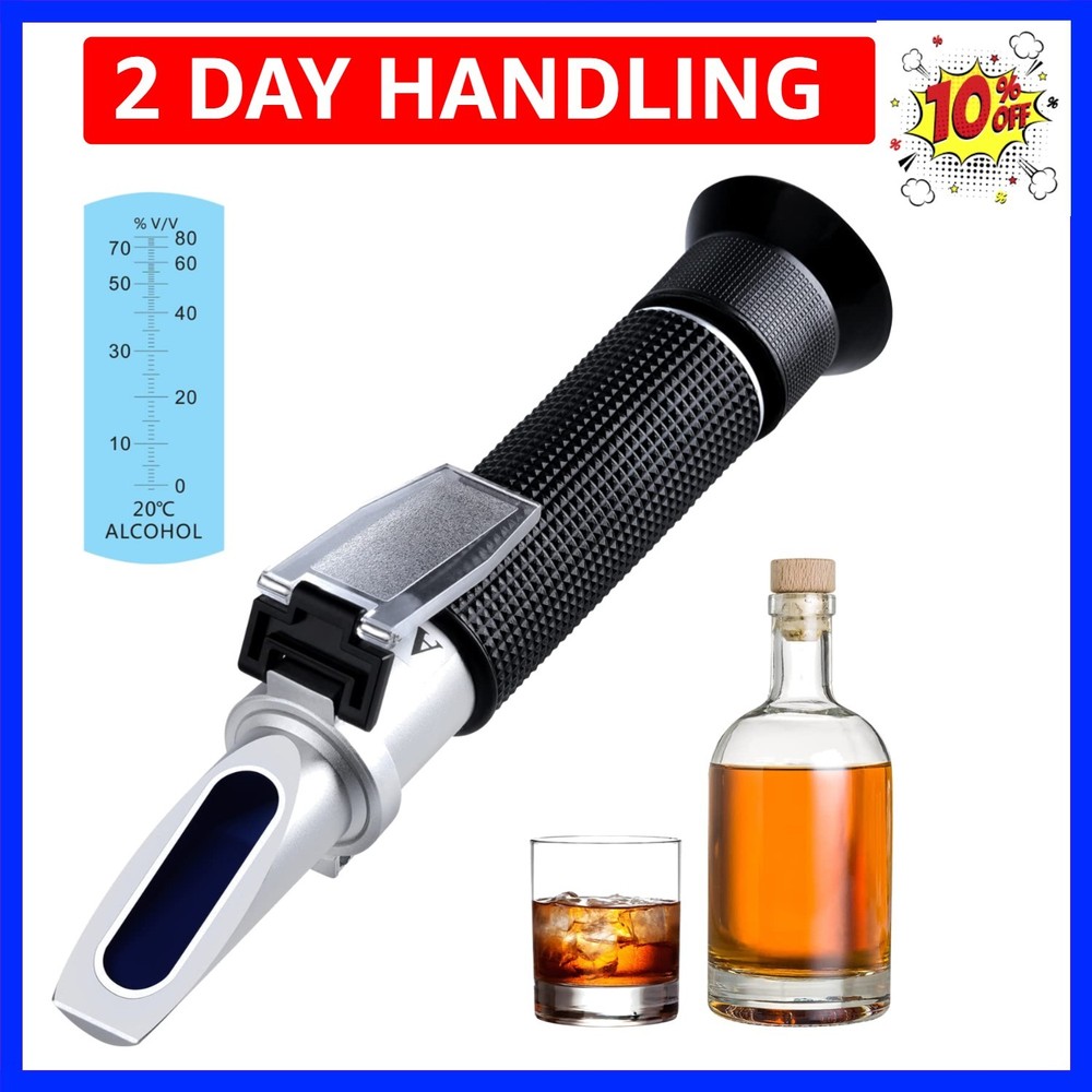 Optics Alcohol Refractometer Automatic Temperature Compensation Alcohol Meter...