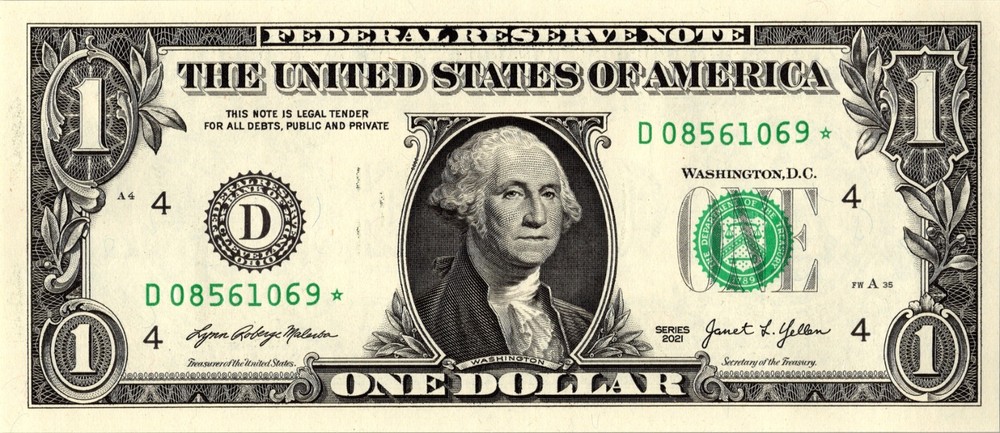 2021 D Star Note One Dollar Bill Regular Run Pack Note D08561069*