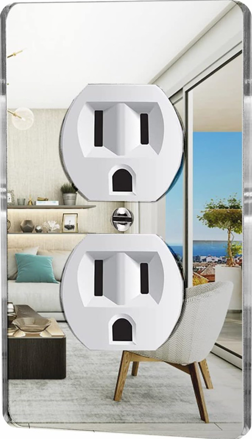 1 Pcs Mirror Outlet Covers Durable Light Switch Plates Acrylic Mirrored Wall....