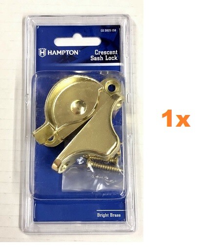 LOT 1x thru 12x Window Crescent Sash Lock Brass Security Hardware Double Hung