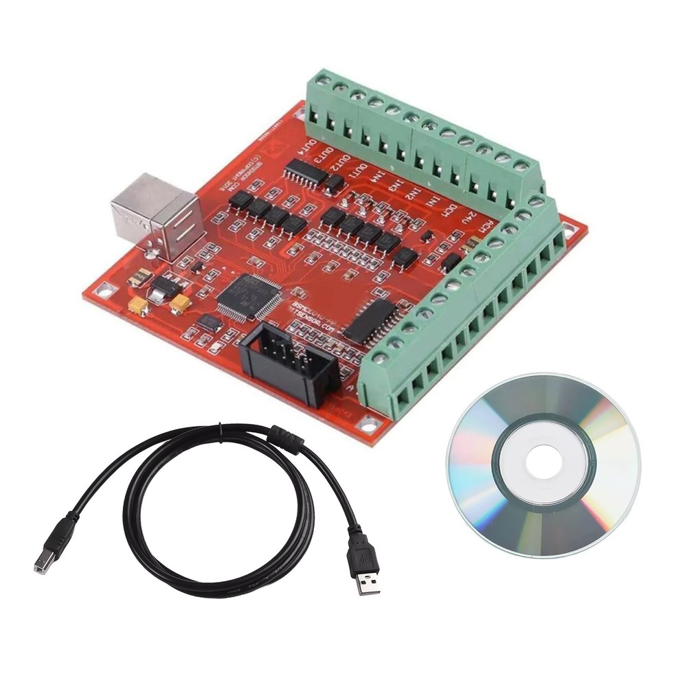 New 4 Axis Motion Controller for Stepper Motors USB  Breakout Board+CD for MACH3
