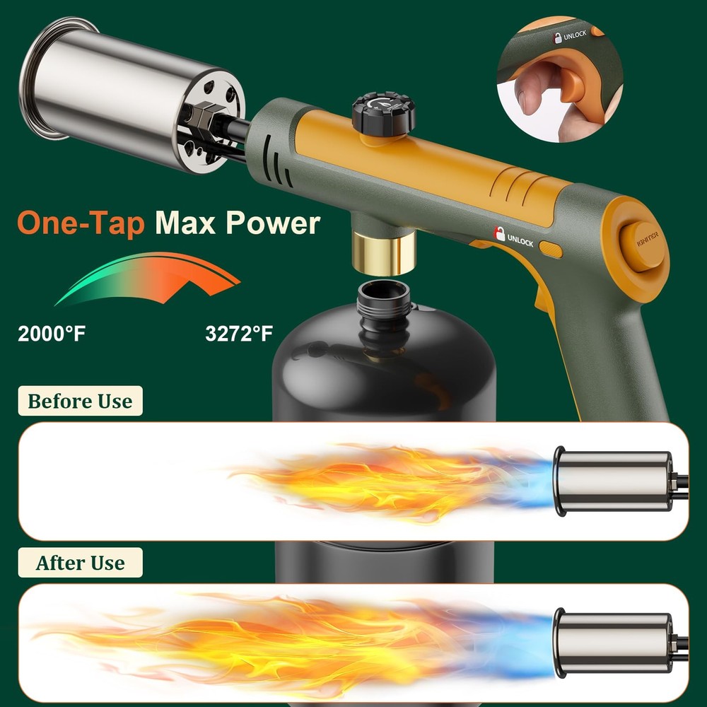 Powerful Propane Torch, Kitchen Cooking Torch, Culinary Torch Campfire Starte...