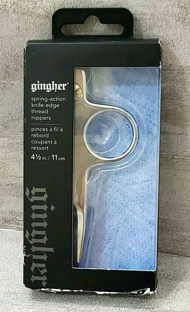 Gingher Spring-Action Knife Edge Precision Thread Nippers Scissors 4 1/2" Italy