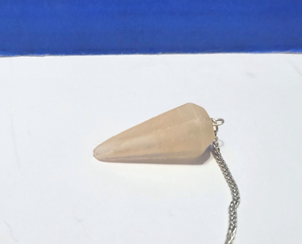 Vintage Orange Selenite Pendulum for Dowsing