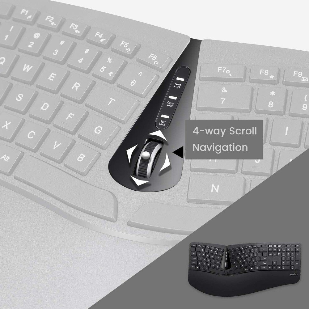Wireless Ergonomic Keyboard and Mouse Combo with 30ft Range - Ultimate Comfort