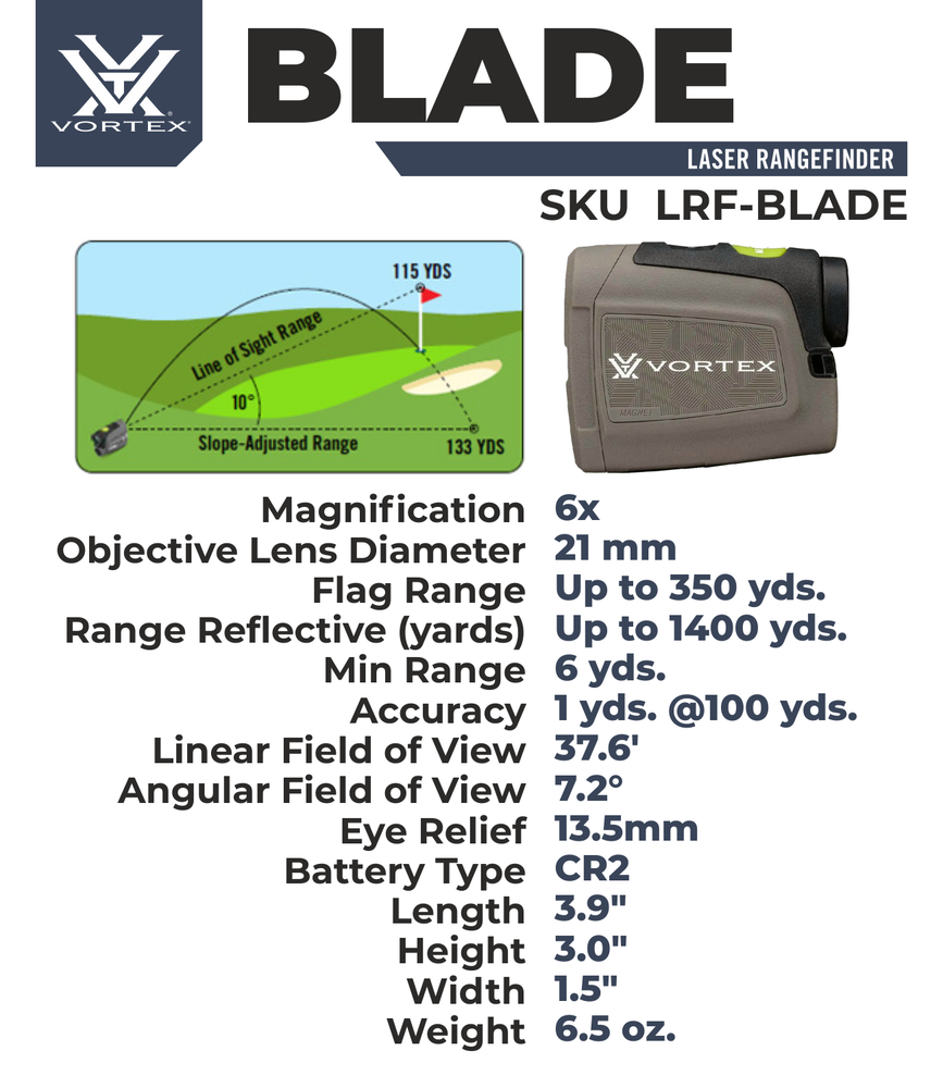 Vortex Optics Blade 6x21 Golf Laser Rangefinder w/ Vortex Free Hat