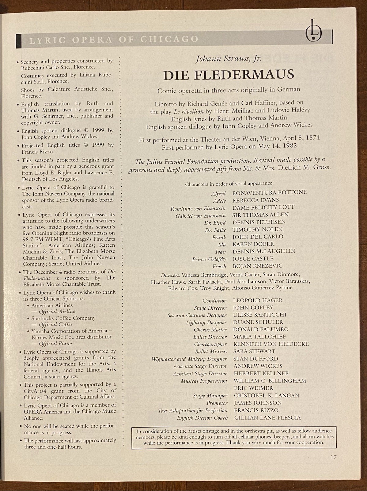 Lyric Opera of Chicago 3 Programs 1977, 1999-2000, 2005 Domingo, Tallchief