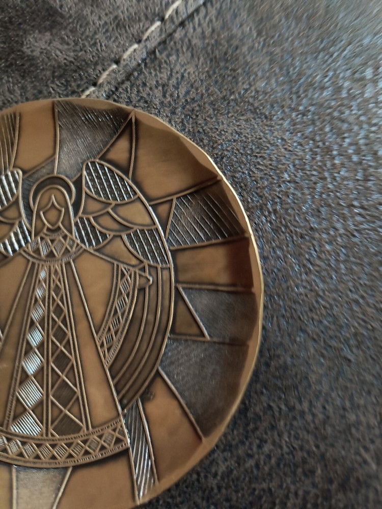 Vintage Wendell August Forge Angel Coaster Plate Solid Bronze