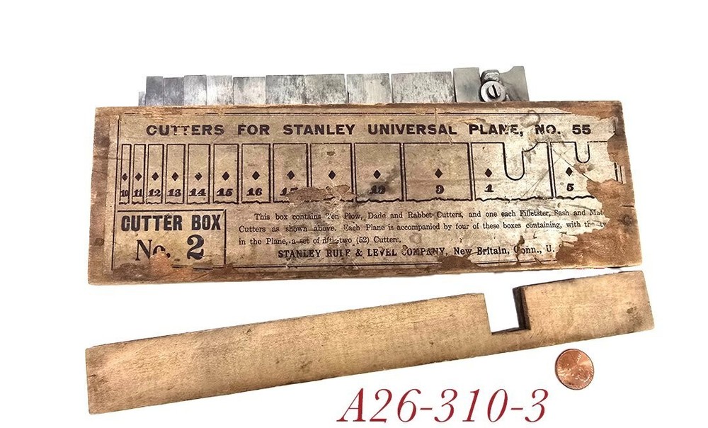 plane irons STANLEY TOOLS 55 CUTTERS #2 w box label