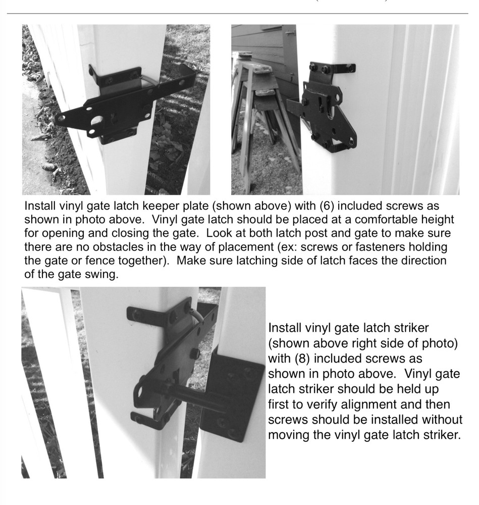 Self Closing Vinyl Fence Gate Single Gate Hardware Kit BLACK Lockable both sides