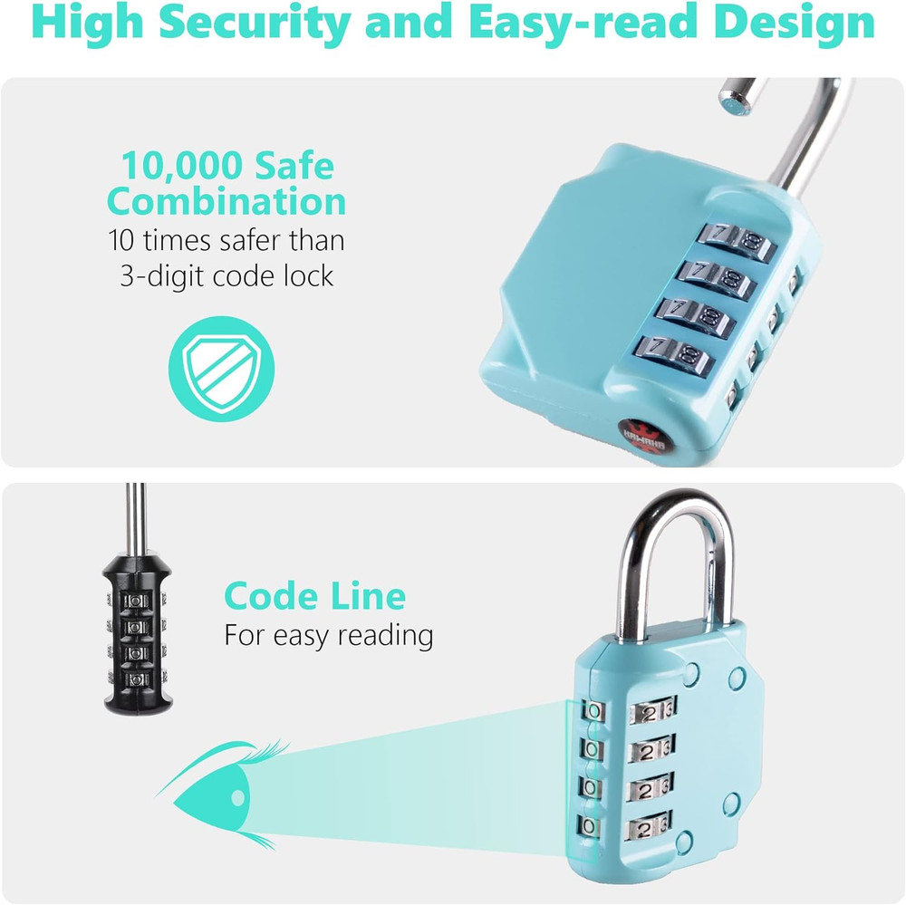 CL11AS Combination Lock, 4 Digit Outdoor Combination Padlock Set Your Own Combin