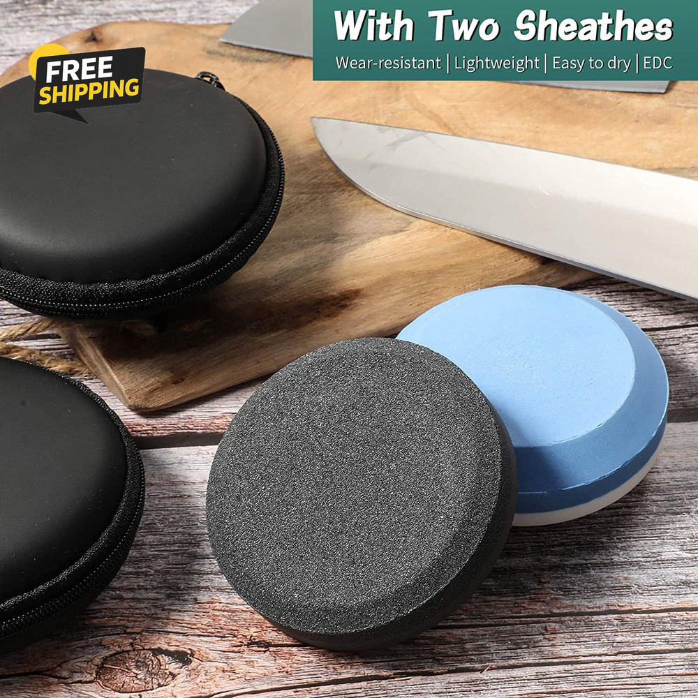 4 Axe Sharpener Tools with Sheath, Multipurpose Axe Sharpener Stone Axe Dual