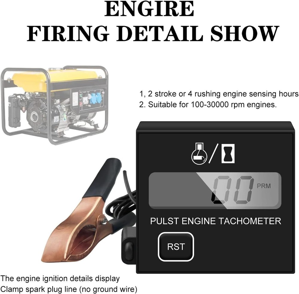 Digital Tachometer Small Digital Engine Tachometer Inductive Tachometer Digit...