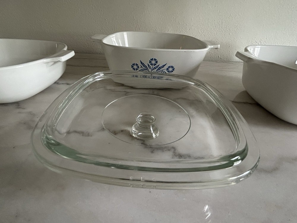 6 Pc Set Vintage Blue Cornflower Baking Casserole Dish Cookware