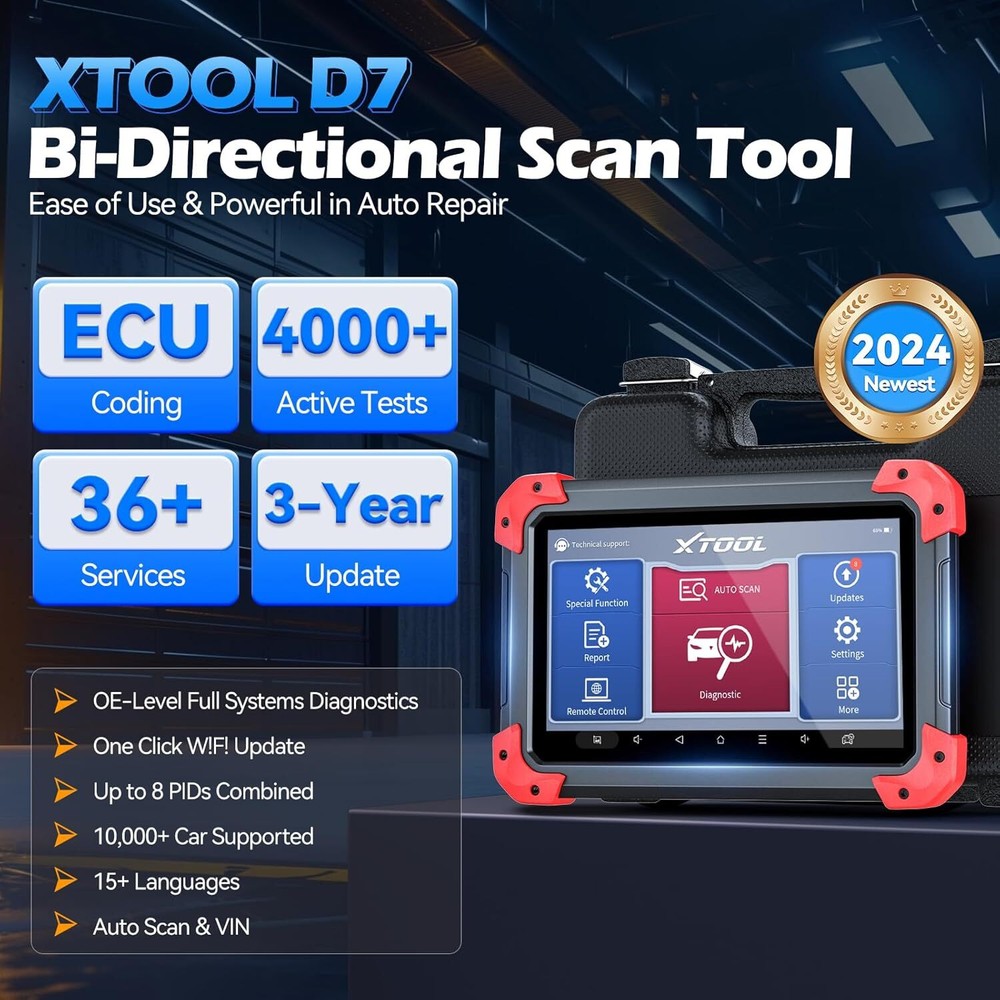 XTOOL D7 OBD2 Scanner Bi-Directional All System Diagnostic Auto Scan E.CU Coding