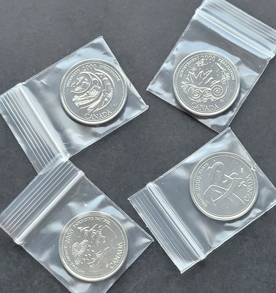 ***CANADA 25 CENTS 2000 MILLENNIUM *** FROM MINT ROLLS ***